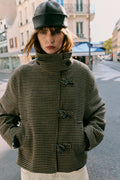 ZARA Houndstooth Frog-Fastening Jacket