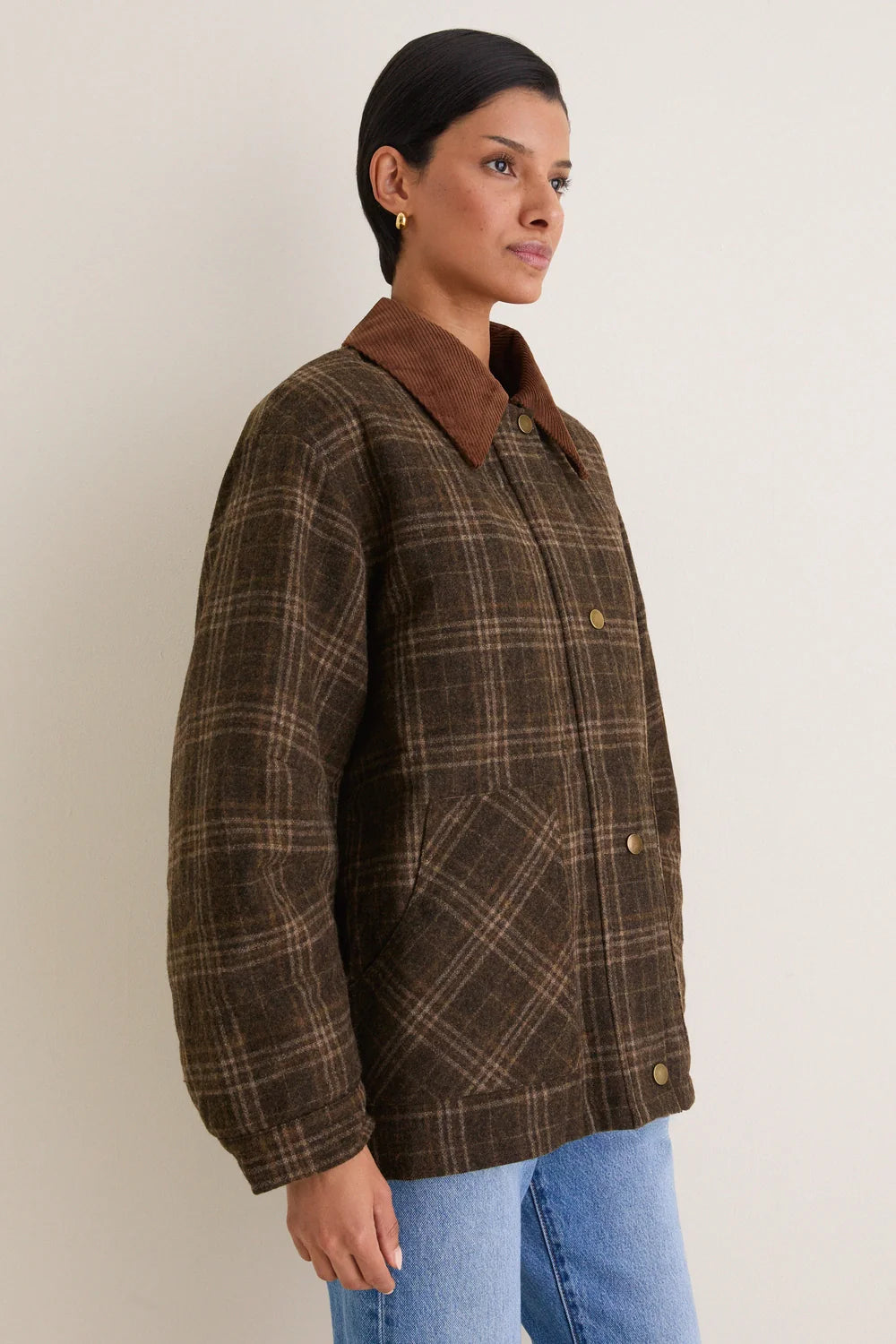 ASTR Brown Plaid Shae Jacket