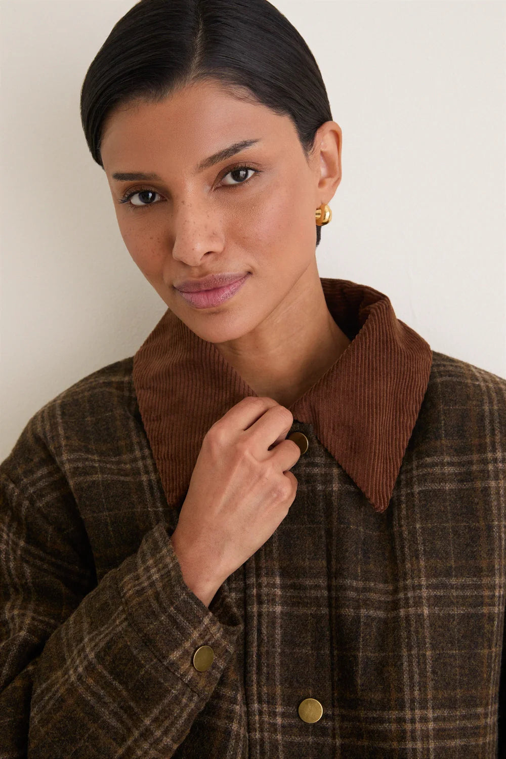ASTR Brown Plaid Shae Jacket