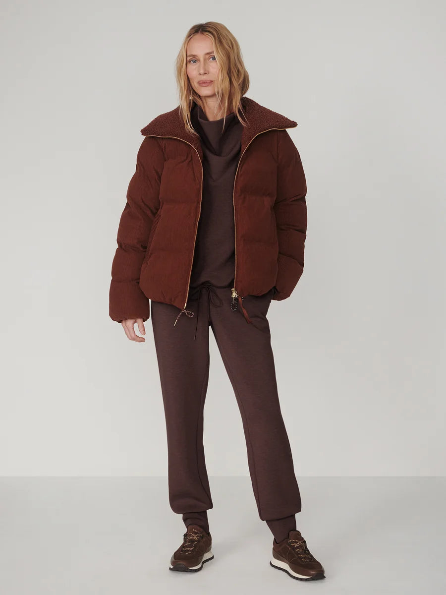 Varley Brackley Cord Puffer Jacket in Cappuccino
