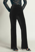Boden Flare Velvet Pants in Black