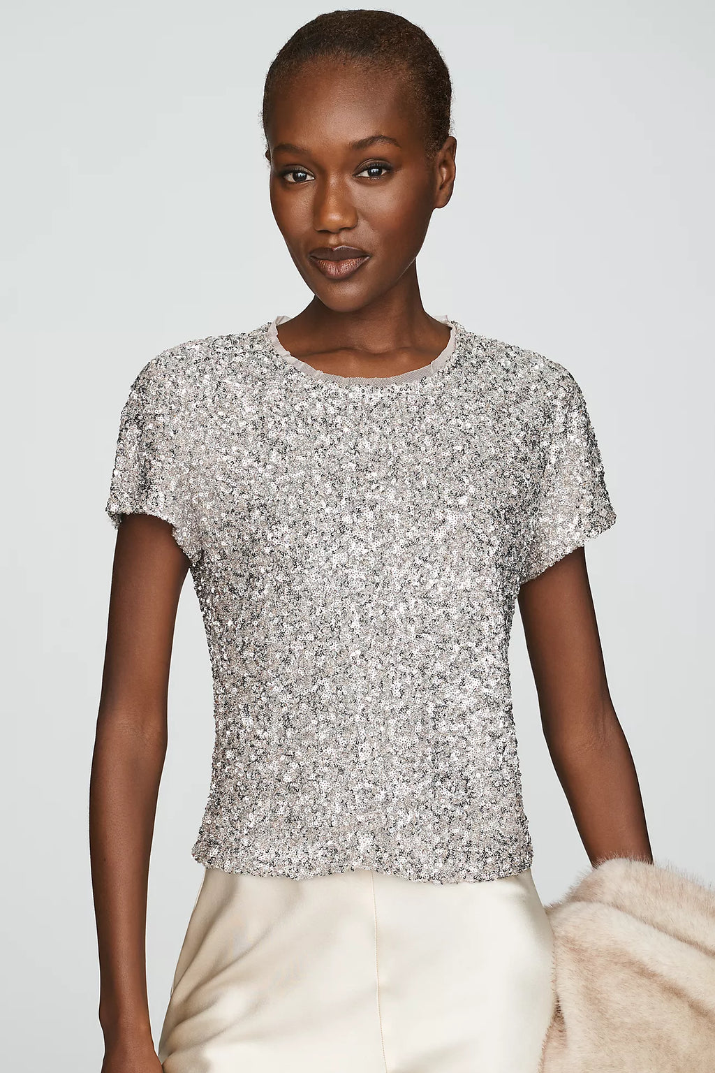 Maeve Sequined Baby Tee from Anthropologie
