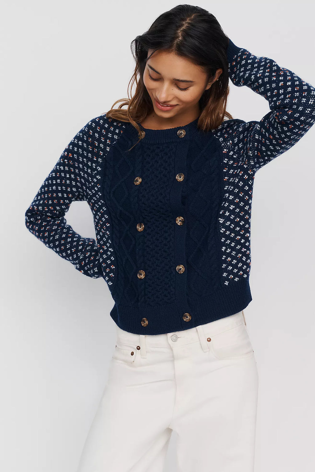 Maeve Cotton-Wool Blend Double-Breasted Cardigan