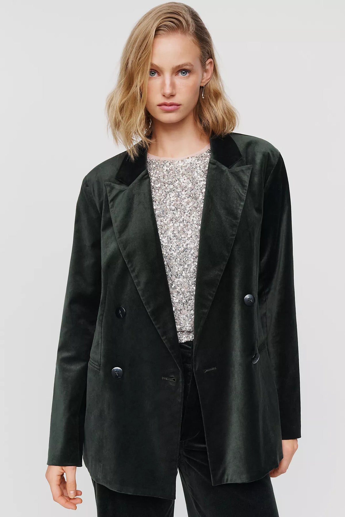 Maeve Rue Velvet Blazer from Anthropologie