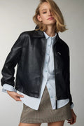 Pilcro Faux Leather Crop Moto Jacket