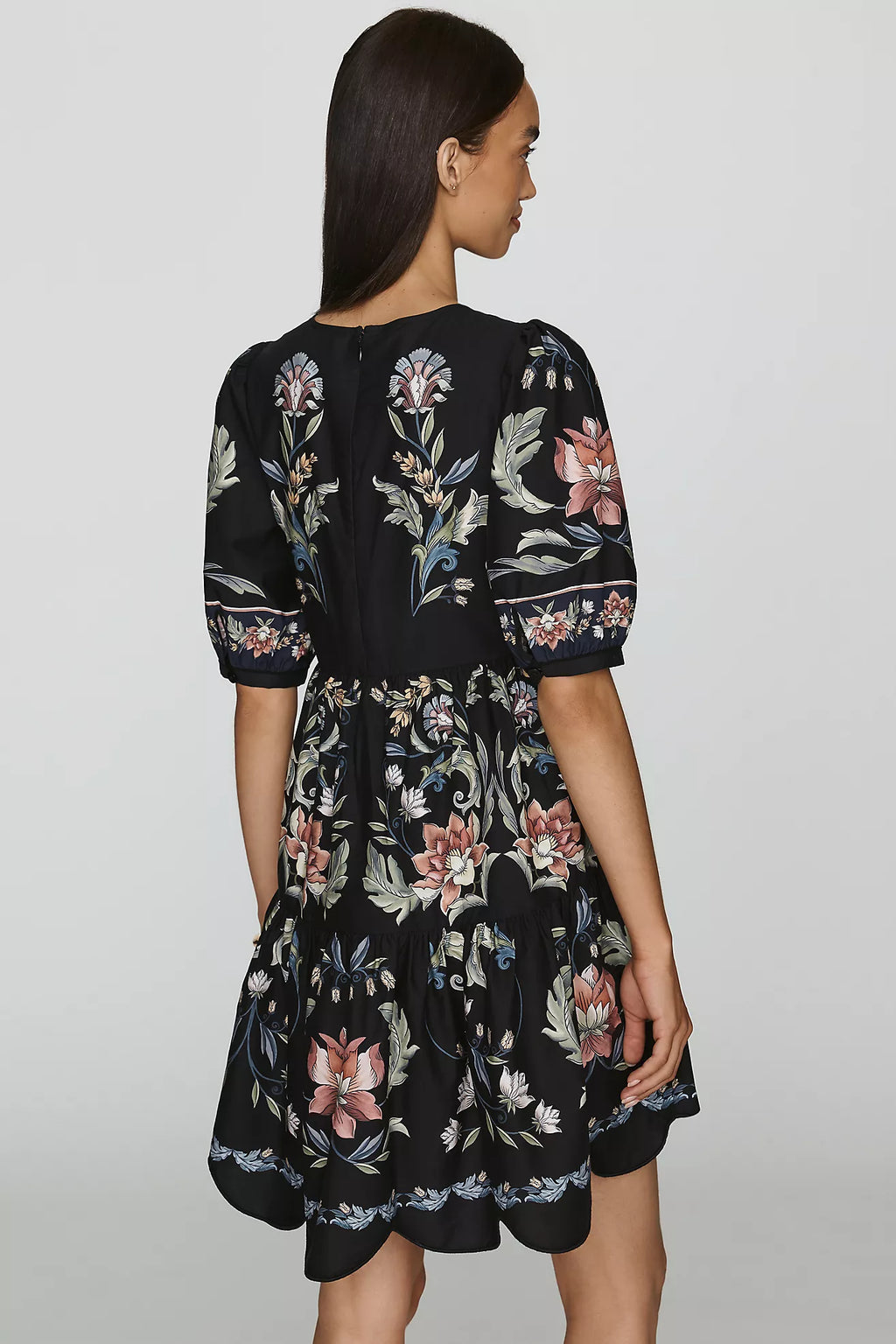 Farm Rio 100% Cotton Scalloped Mini Dress