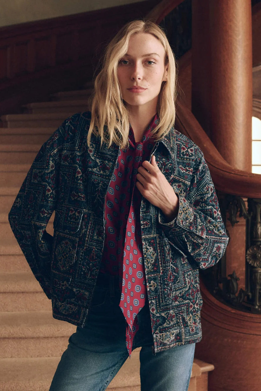 THE GREAT. Folsom Jacket in Heirloom Textile Print