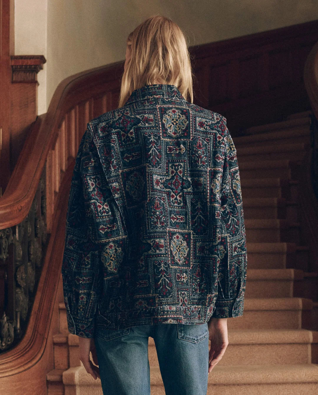 THE GREAT. Folsom Jacket in Heirloom Textile Print