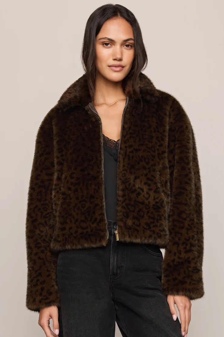 Z SUPPLY Edie Leopard Fur Jacket